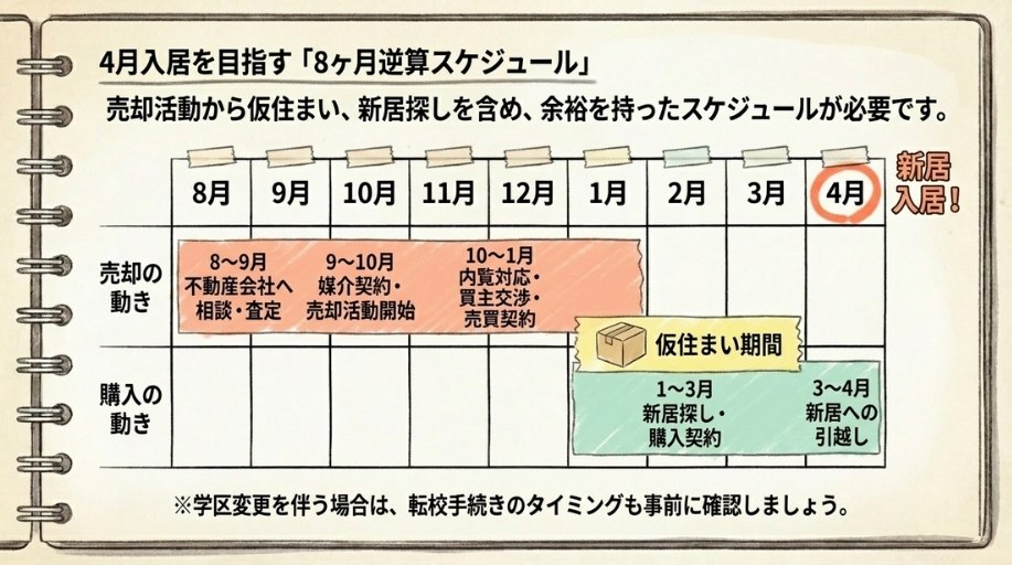 子どもの進学・入学に間に合わせるための逆算スケジュール