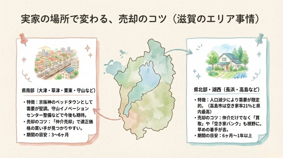 滋賀県のエリア別売却事情（県南部と県北部の違い）