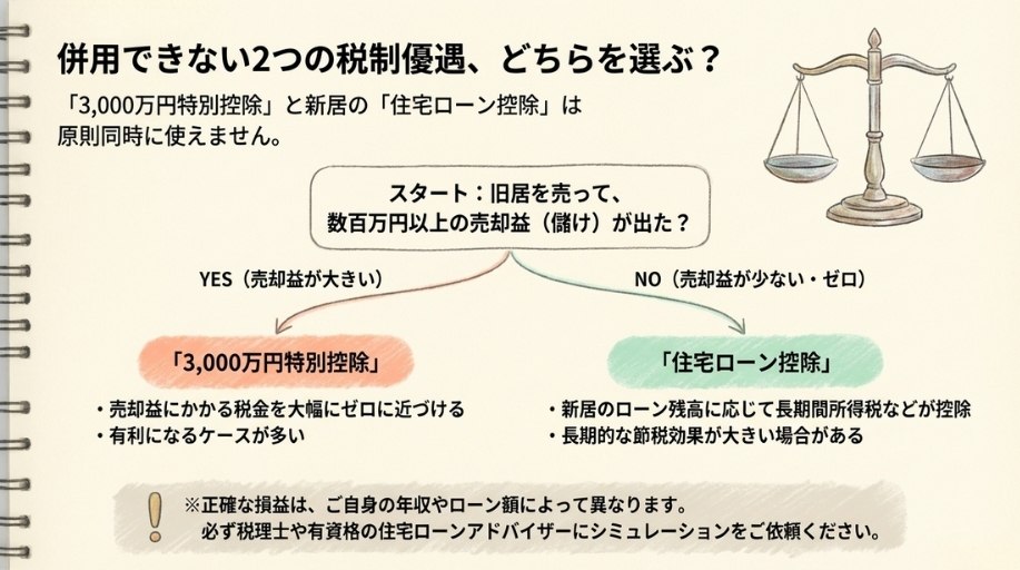 3,000万円特別控除と住宅ローン控除はどちらが得か